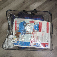 160g High Neck Winter Blanket, 1 leg, bag *gc, clean, mnr rubs, wpf, rust, hair & frays, faded binding
