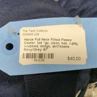 Full Neck Fitted Fleece Cooler, tail *gc, clean, hair, v.pilly, v.rubbed, snags, dirt?stains
