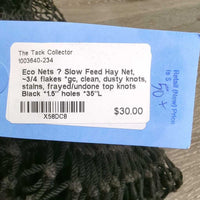 Slow Feed Hay Net, ~3/4 flakes *gc, clean, dusty knots, stains, frayed/undone top knots
