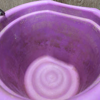 Flat Backed Plastic Bucket, handle *vgc/gc, clean, scuffs, scratches, chews, stains
