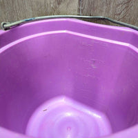 Flat Backed Plastic Bucket, handle *vgc/gc, clean, scuffs, scratches, chews, stains, paint
