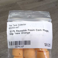 12 Pk Reusable Foam Cork Plugs, bag *new
