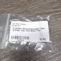 Pr Rubber Blanket/Surcingle T-Bar O-Rings, bag *new
