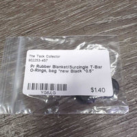 Pr Rubber Blanket/Surcingle T-Bar O-Rings, bag *new
