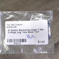 Pr Rubber Blanket/Surcingle T-Bar O-Rings, bag *new
