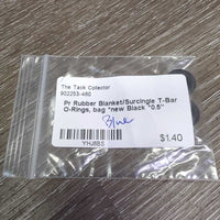 Pr Rubber Blanket/Surcingle T-Bar O-Rings, bag *new
