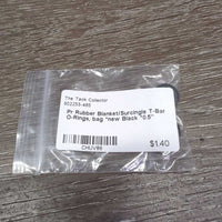 Pr Rubber Blanket/Surcingle T-Bar O-Rings, bag *new
