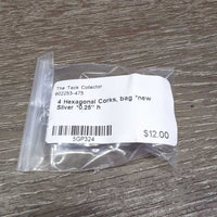 4 Hexagonal Corks, bag *new
