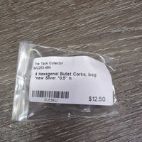 4 Hexagonal Bullet Corks, bag *new
