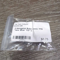 3 Hexagonal Bullet Corks, bag *new

