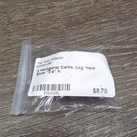 3 Hexagonal Corks, bag *new
