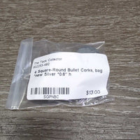 4 Square-Round Bullet Corks, bag *new
