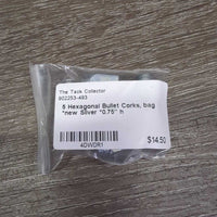 5 Hexagonal Bullet Corks, bag *new
