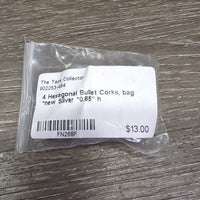 4 Hexagonal Bullet Corks, bag *new
