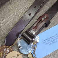 Leather Belt, metal heart buckle, keeper, tags *new, mnr scuffs
