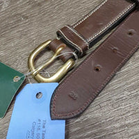 Fancy Stitch Rsd Leather Belt, attached keeper, tags *new, mnr scuffs

