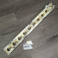 2 Plastic Keyhole Track Jump Standard Attachments *gc, 1 broken end, discoloured, scuffed, mnr dirt, stains
