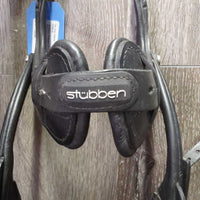 Rsd/Padded Monocrown - Adjustable Bridle, Rubber Web Reins *xc/like new, clean, film, NO flash
