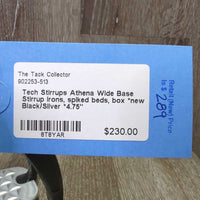 Wide Base Stirrup Irons, spiked beds, box *new
