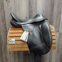 17.5 MW *5.5" Arabian Saddle Co Ellipse Dressage Saddle, curb/pommel strap, Rear Gusset Panels, Adjustable Stirrup Bars, Hoop Tree, Long Front Pencil Blocks, Wool Flocking, Flaps: 15.5":L x 11.5W Serial #: 3641 08 08 (LR119) K 17 1/2 T
