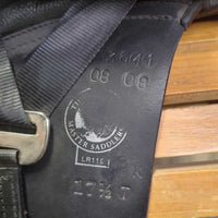 17.5 MW *5.5" Arabian Saddle Co Ellipse Dressage Saddle, curb/pommel strap, Rear Gusset Panels, Adjustable Stirrup Bars, Hoop Tree, Long Front Pencil Blocks, Wool Flocking, Flaps: 15.5":L x 11.5W Serial #: 3641 08 08 (LR119) K 17 1/2 T
