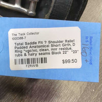 Shoulder Relief Padded Anatomical Short Girth, D Ring *vgc/xc, clean, mnr residue, rubs & hairy seams
