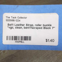 Soft Leather Strap, roller buckle *vgc, clean, bent?scraped
