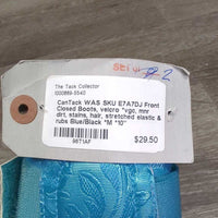 WAS SKU E7A7DJ Front Closed Boots, velcro *vgc, mnr dirt, stains, hair, stretched elastic & rubs
