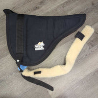 Microsuede & Fleece Bareback Pad, fleece girth *xc/vgc, mnr hair, dirt, rust

