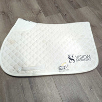 Thick Quilt Jumper Saddle Pad *gc, dingy, dirty, rubs, stains, hair, cut tabs
