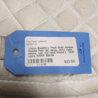 Thick Quilt Jumper Saddle Pad *gc, dingy, dirty, rubs, stains, hair, cut tabs
