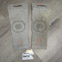 2 Compression Leg Wraps - Sleeves *gc, clean, stained, stretched, threads, snags, rubs
