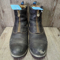 Pr Paddock Boots, zips *fair, older, clean, residue, cuts, scuffs, v.torn & sharp lining, stretched els, wavy zips
