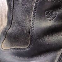 Pr Paddock Boots, zips *fair, older, clean, residue, cuts, scuffs, v.torn & sharp lining, stretched els, wavy zips
