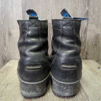 Pr Paddock Boots, zips *fair, older, clean, residue, cuts, scuffs, v.torn & sharp lining, stretched els, wavy zips
