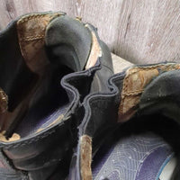 Pr Paddock Boots, zips *fair, older, clean, residue, cuts, scuffs, v.torn & sharp lining, stretched els, wavy zips
