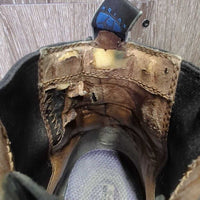 Pr Paddock Boots, zips *fair, older, clean, residue, cuts, scuffs, v.torn & sharp lining, stretched els, wavy zips
