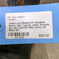 Pr Paddock Boots, zips *vgc/gc, clean, threads, mnr dirt, scuffed toes, wavy els
