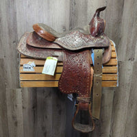 Western Saddle, 2 Hobble Straps & Nylon Billets, Cinch, Saddle Pad, Silver Conchos
