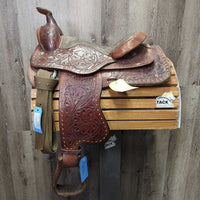 Western Saddle, 2 Hobble Straps & Nylon Billets, Cinch, Saddle Pad, Silver Conchos
