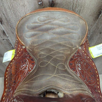 Western Saddle, 2 Hobble Straps & Nylon Billets, Cinch, Saddle Pad, Silver Conchos
