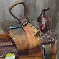 Western Saddle, 2 Hobble Straps & Nylon Billets, Cinch, Saddle Pad, Silver Conchos
