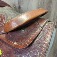 Western Saddle, 2 Hobble Straps & Nylon Billets, Cinch, Saddle Pad, Silver Conchos
