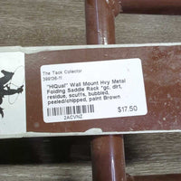 "HiQual" Wall Mount Hvy Metal Folding Saddle Rack *gc, dirt, residue, scuffs, bubbled, peeled/chipped, paint
