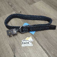 Braided Cotton & Leather Belt, Buckle, Tag *new
