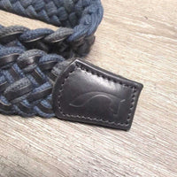 Braided Cotton & Leather Belt, Buckle, Tag *new
