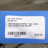 Soft Braided Reins *vgc, clean, oily, broken lace
