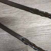 1/2" Soft Leather Braided Reins *xc/vgc, clean, oil, mnr undone stitching

