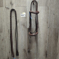 FS Rsd Padded Bridle, Braided Reins *vgc, clean, rubs, oily, scrapes, rubs
