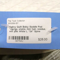 Quilt Baby Saddle Pad *vgc/gc, stains, mnr hair, residue, mnr pills

